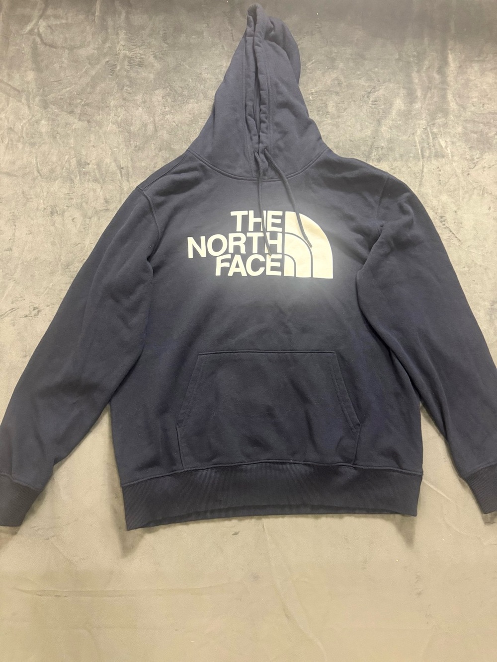 The North Face Men's Blue Graphic Logo
Pullover Hoodie Fleece Cotton L